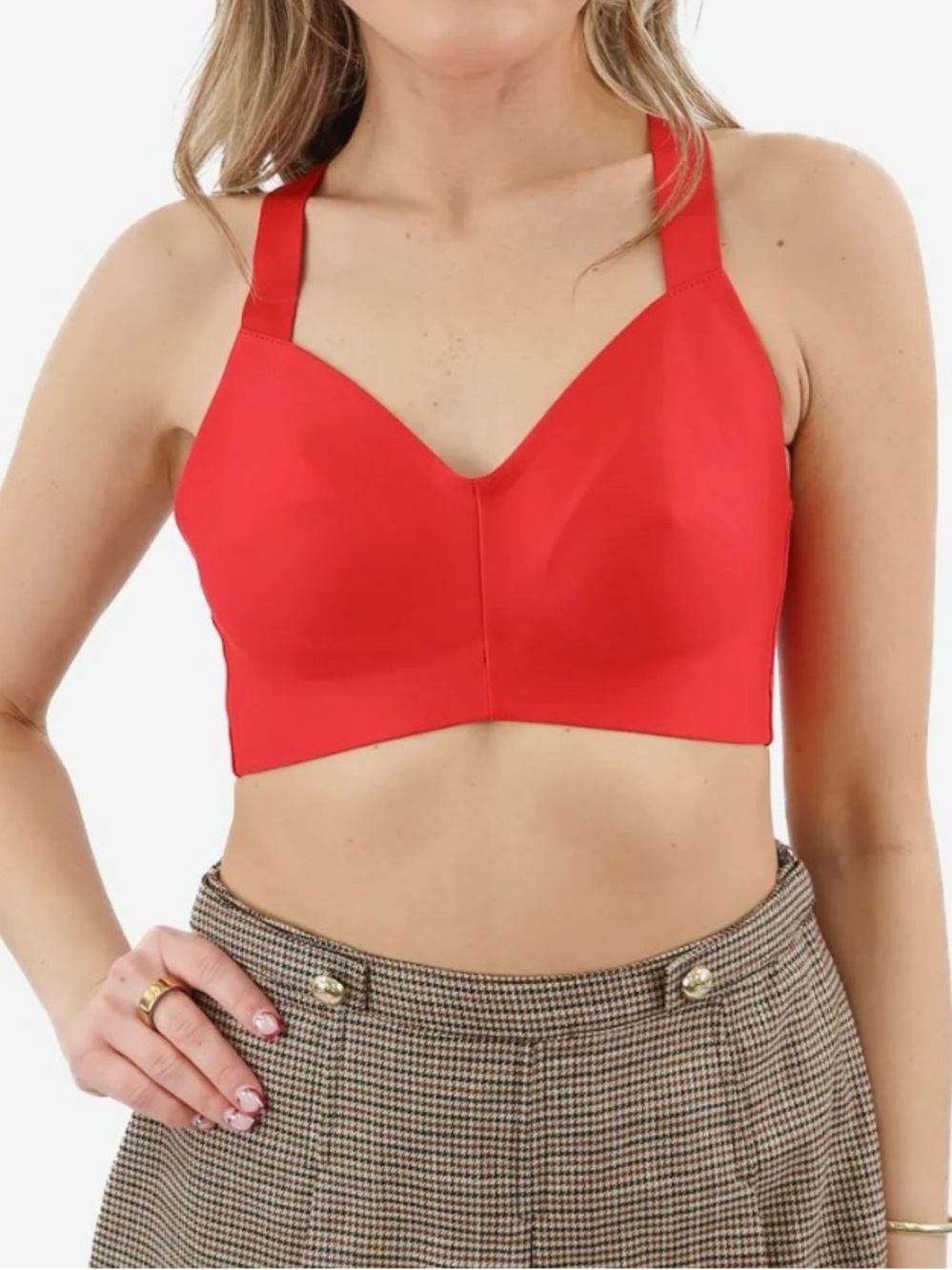 ALO Yoga Red Seamless Wireless Bralette